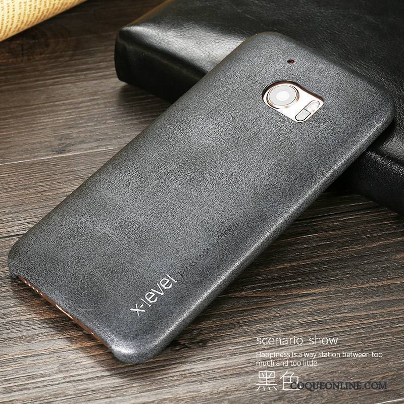 Htc 10 Étui En Cuir Nouveau Incassable Téléphone Portable Protection Coque De Téléphone Noir