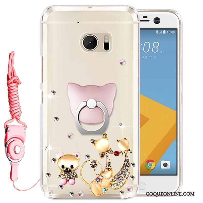 Htc Desire 10 Lifestyle Coque Silicone De Téléphone Étui Strass Téléphone Portable Rose