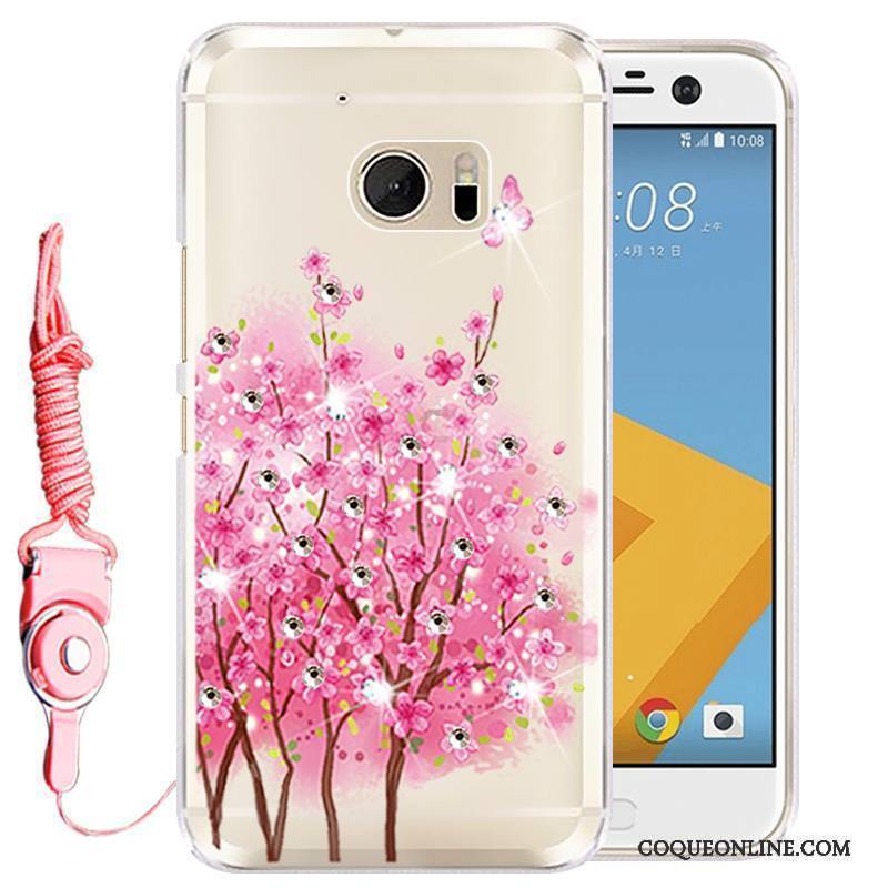 Htc Desire 10 Lifestyle Coque Silicone De Téléphone Étui Strass Téléphone Portable Rose