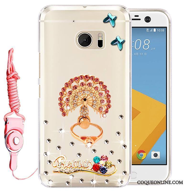 Htc Desire 10 Lifestyle Coque Silicone De Téléphone Étui Strass Téléphone Portable Rose