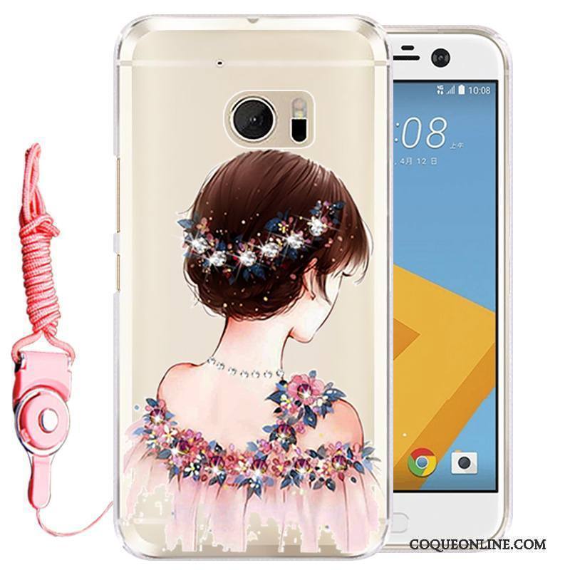 Htc Desire 10 Lifestyle Coque Silicone De Téléphone Étui Strass Téléphone Portable Rose