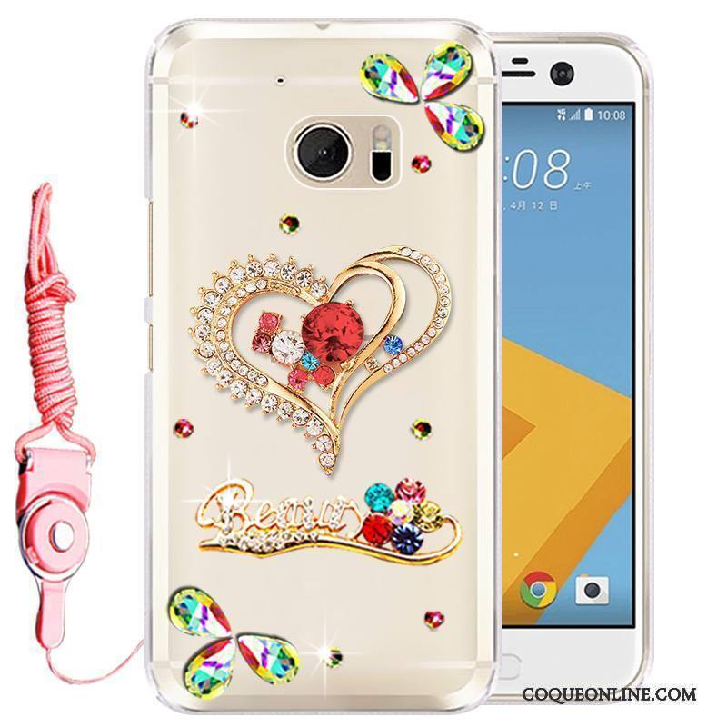 Htc Desire 10 Lifestyle Coque Silicone De Téléphone Étui Strass Téléphone Portable Rose