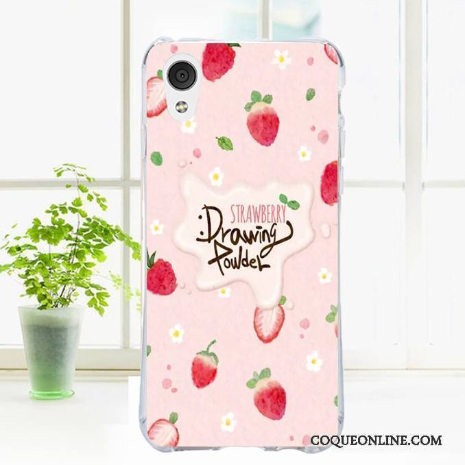 Htc Desire 530 Fluide Doux Charmant Coque Rose De Téléphone Dessin Animé Transparent