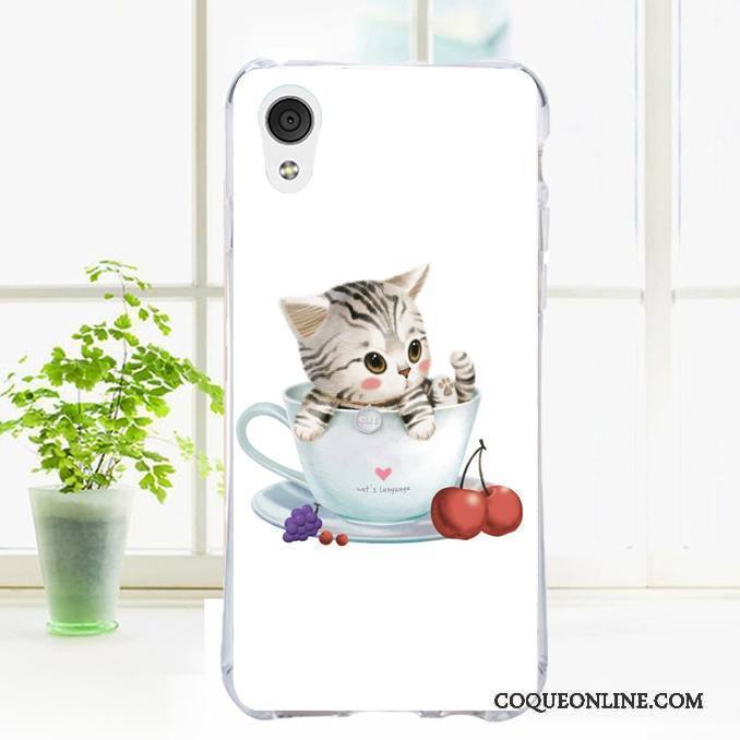 Htc Desire 530 Fluide Doux Charmant Coque Rose De Téléphone Dessin Animé Transparent