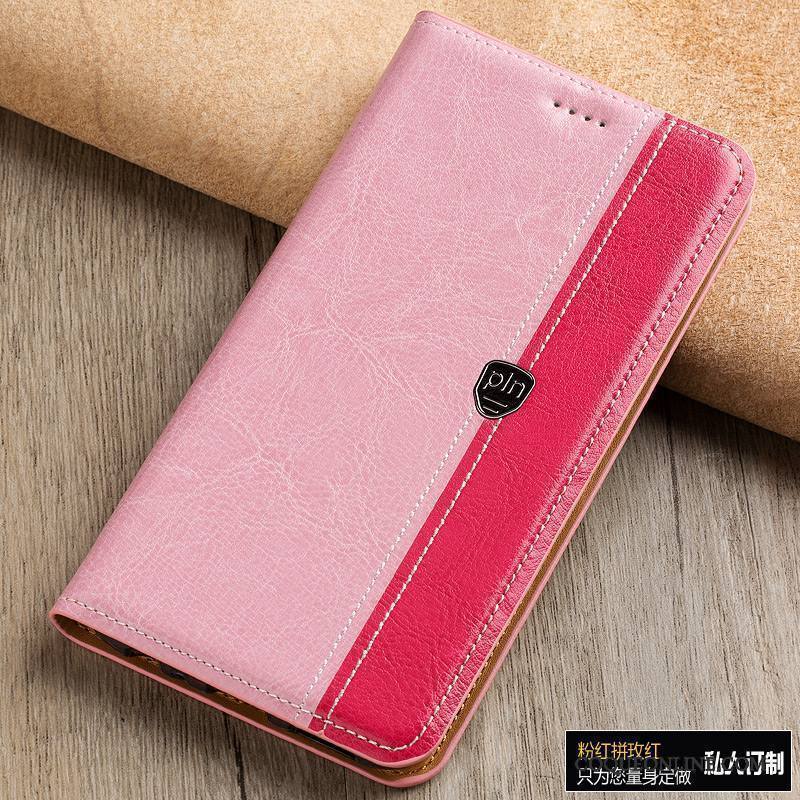 Htc Desire 530 Incassable Épissure Étui En Cuir Coque De Téléphone Rouge Cuir Véritable Téléphone Portable