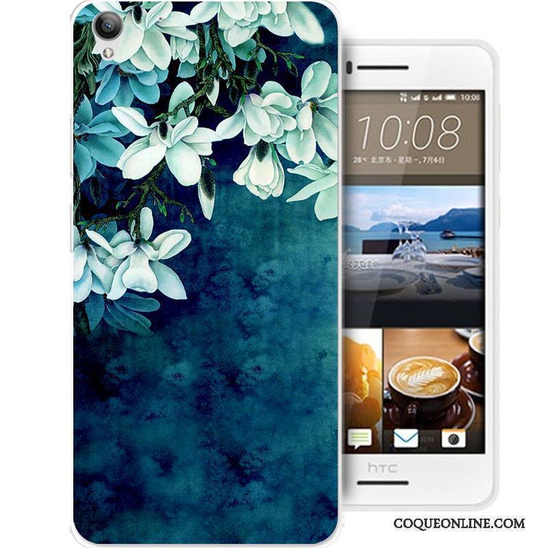 Htc Desire 728 Coque De Téléphone Incassable Fluide Doux Bleu Silicone Protection