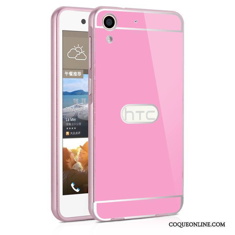 Htc Desire 728 Coque Métal Or Rose Border Haute Protection Étui Légère