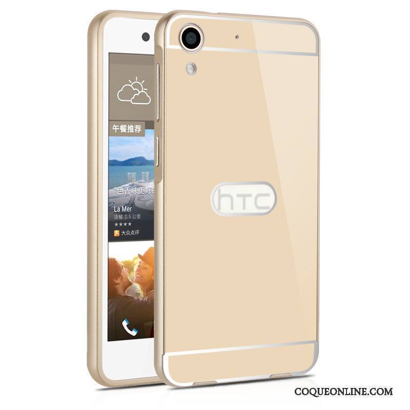 Htc Desire 728 Coque Métal Or Rose Border Haute Protection Étui Légère