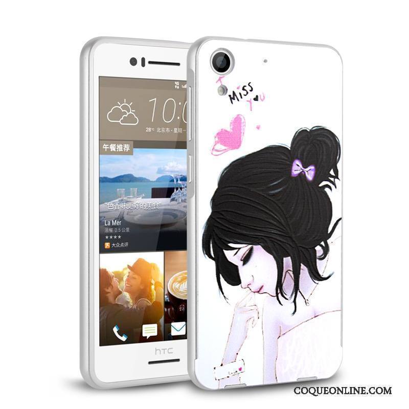 Htc Desire 728 Coque Métal Or Rose Border Haute Protection Étui Légère