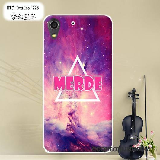 Htc Desire 728 Étui Protection Rose Peinture Fluide Doux Téléphone Portable Coque De Téléphone