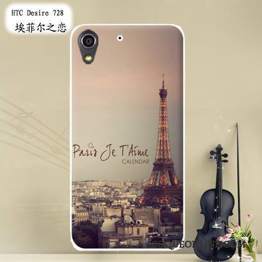 Htc Desire 728 Étui Protection Rose Peinture Fluide Doux Téléphone Portable Coque De Téléphone