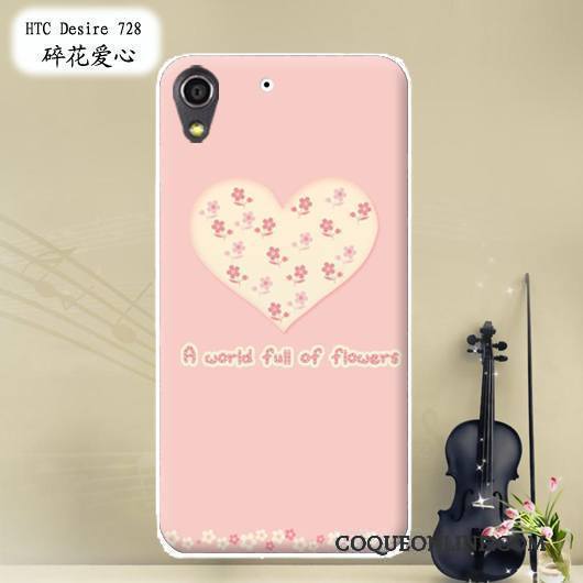 Htc Desire 728 Étui Protection Rose Peinture Fluide Doux Téléphone Portable Coque De Téléphone