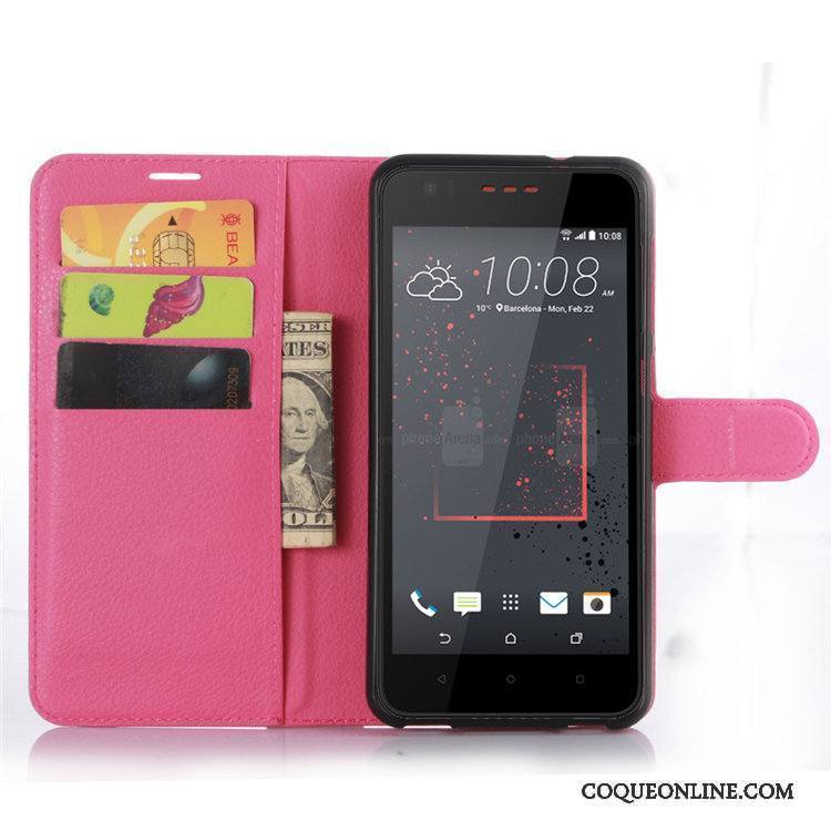 Htc Desire 825 Coque De Téléphone Protection Étui En Cuir Portefeuille Carte Téléphone Portable Noir