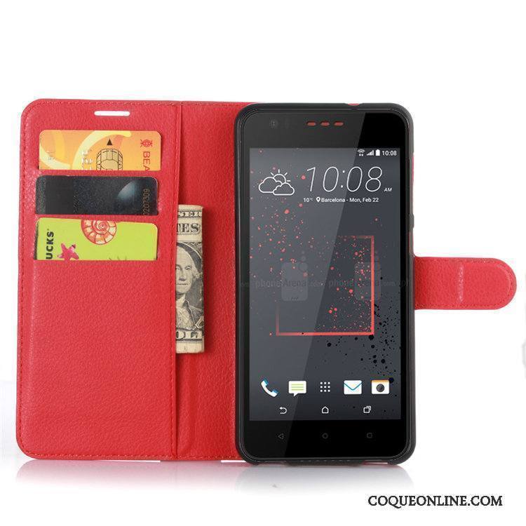 Htc Desire 825 Coque De Téléphone Protection Étui En Cuir Portefeuille Carte Téléphone Portable Noir