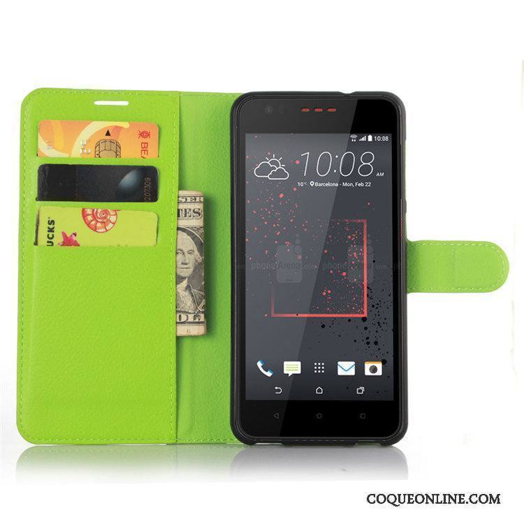 Htc Desire 825 Coque De Téléphone Protection Étui En Cuir Portefeuille Carte Téléphone Portable Noir