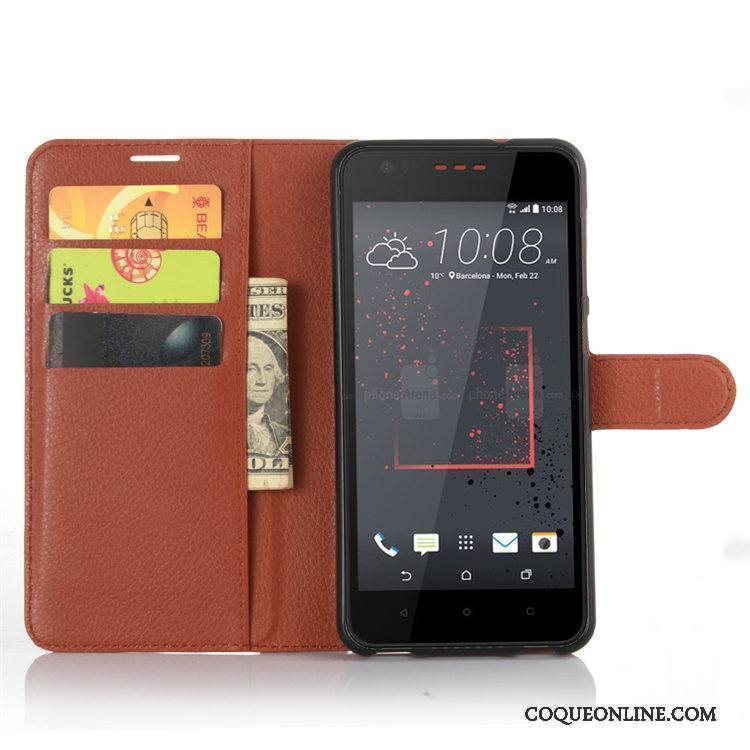 Htc Desire 825 Coque De Téléphone Protection Étui En Cuir Portefeuille Carte Téléphone Portable Noir