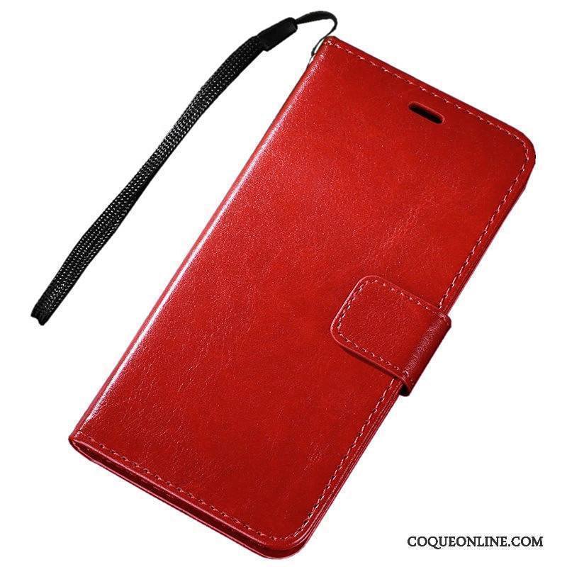 Htc Desire 825 Étui En Cuir Protection Coque Incassable De Téléphone Support Rouge