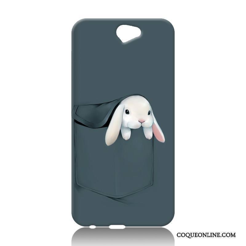 Htc One A9 Coque Silicone Dessin Animé Étui Bleu Incassable Protection Difficile