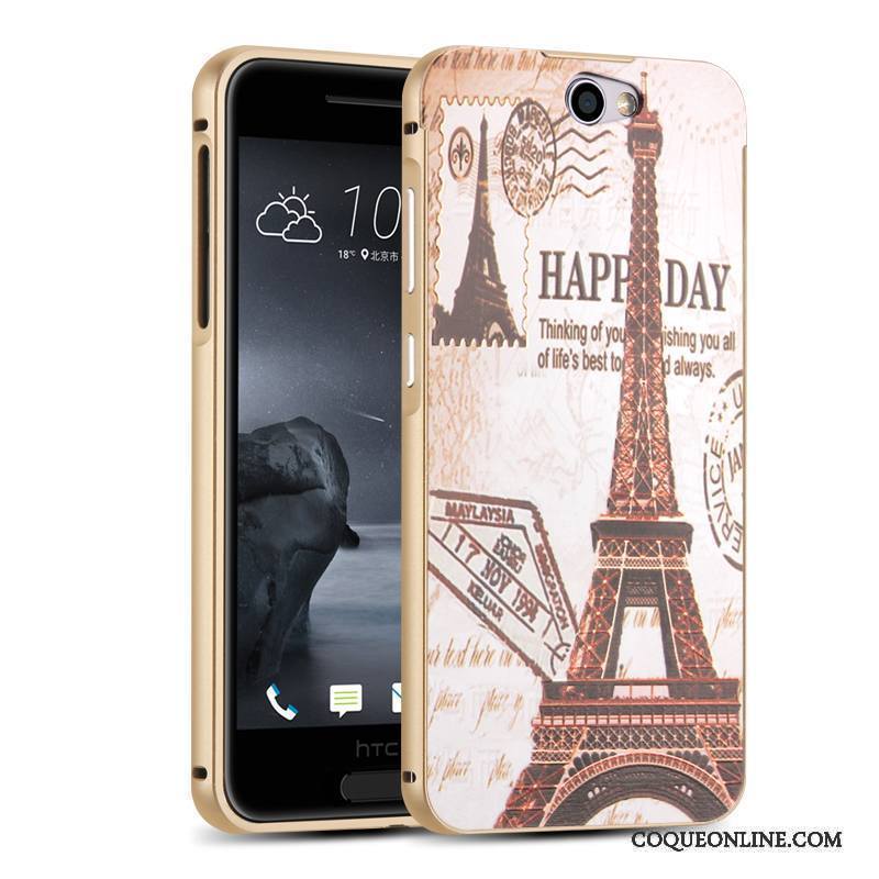 Htc One A9 Protection Border Couvercle Arrière Étui Coque De Téléphone Or Rose