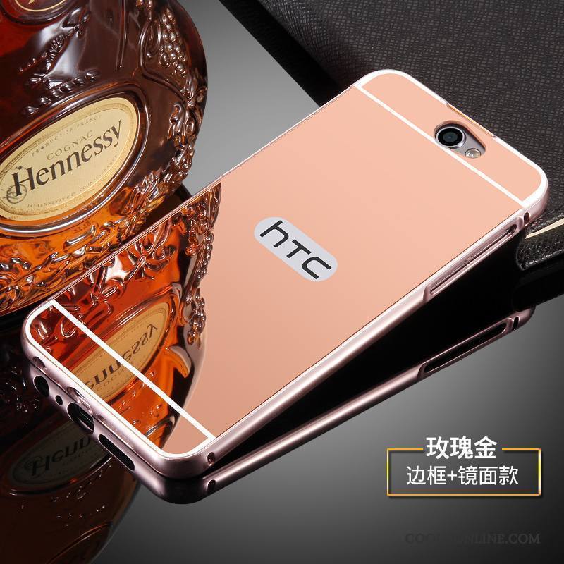 Htc One A9 Protection Border Couvercle Arrière Étui Coque De Téléphone Or Rose