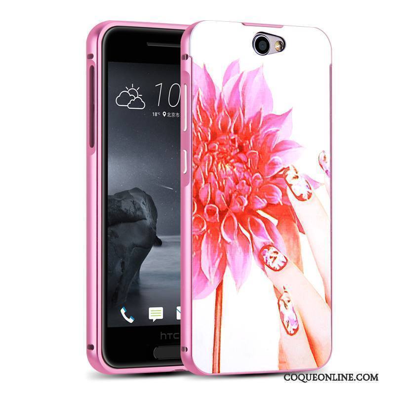 Htc One A9 Protection Border Couvercle Arrière Étui Coque De Téléphone Or Rose