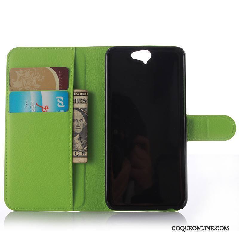 Htc One A9 Téléphone Portable Portefeuille Étui En Cuir Support Vert Protection Coque De Téléphone