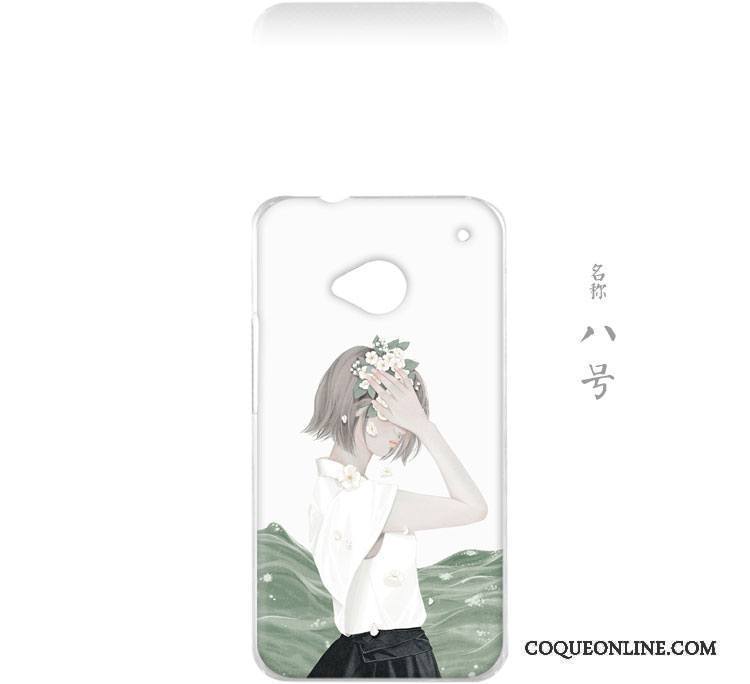 Htc One M7 Coque Protection Frais Art Incassable Amoureux Vert Étui