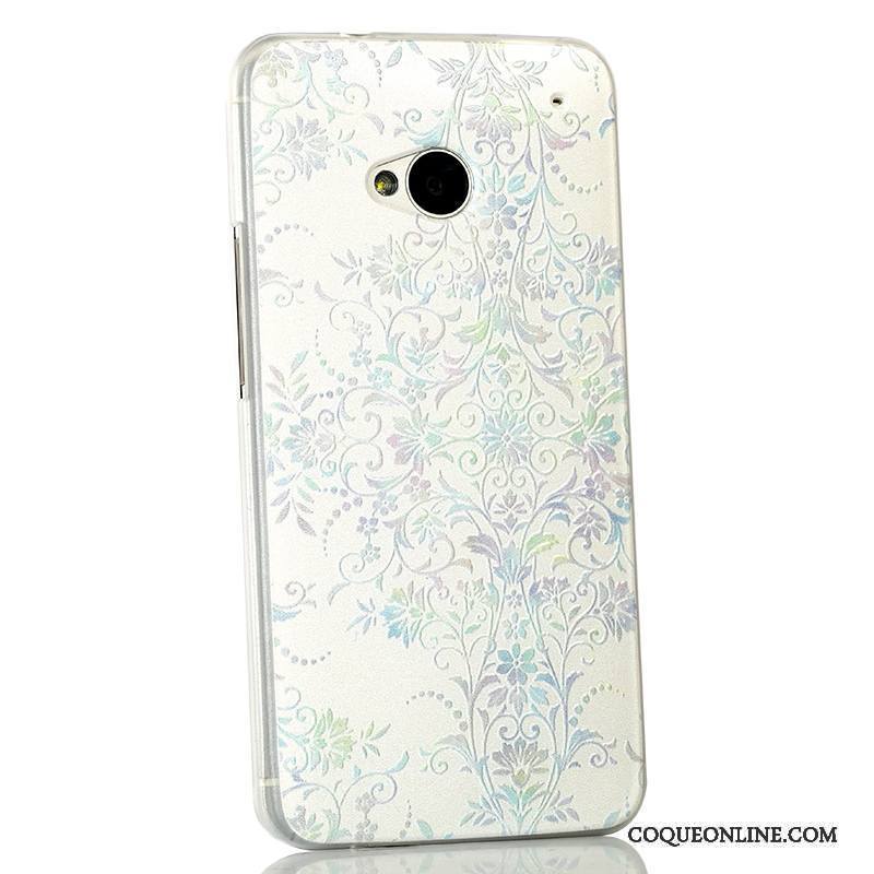 Htc One M7 Dessin Animé Gaufrage Coque Étui Vert Très Mince Protection