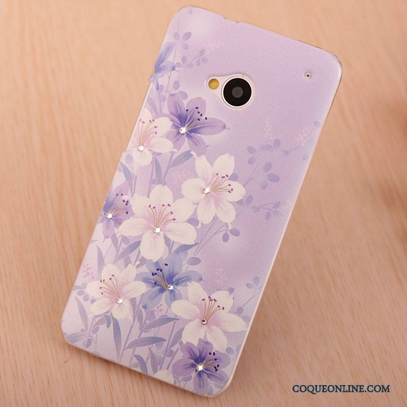 Htc One M7 Peinture Strass Coque De Téléphone Élégant Étui Protection Rose