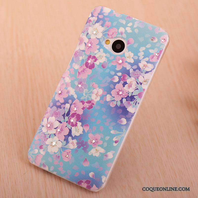 Htc One M7 Peinture Strass Coque De Téléphone Élégant Étui Protection Rose