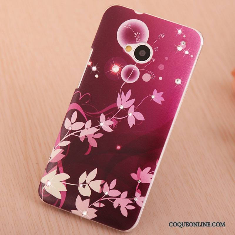 Htc One M7 Peinture Strass Coque De Téléphone Élégant Étui Protection Rose