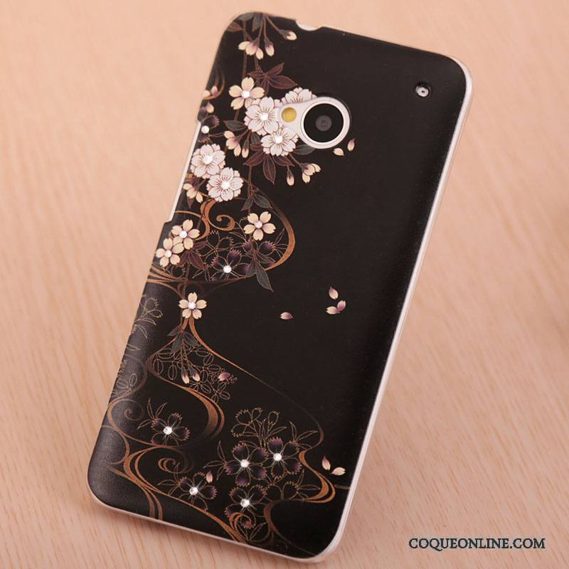 Htc One M7 Peinture Strass Coque De Téléphone Élégant Étui Protection Rose