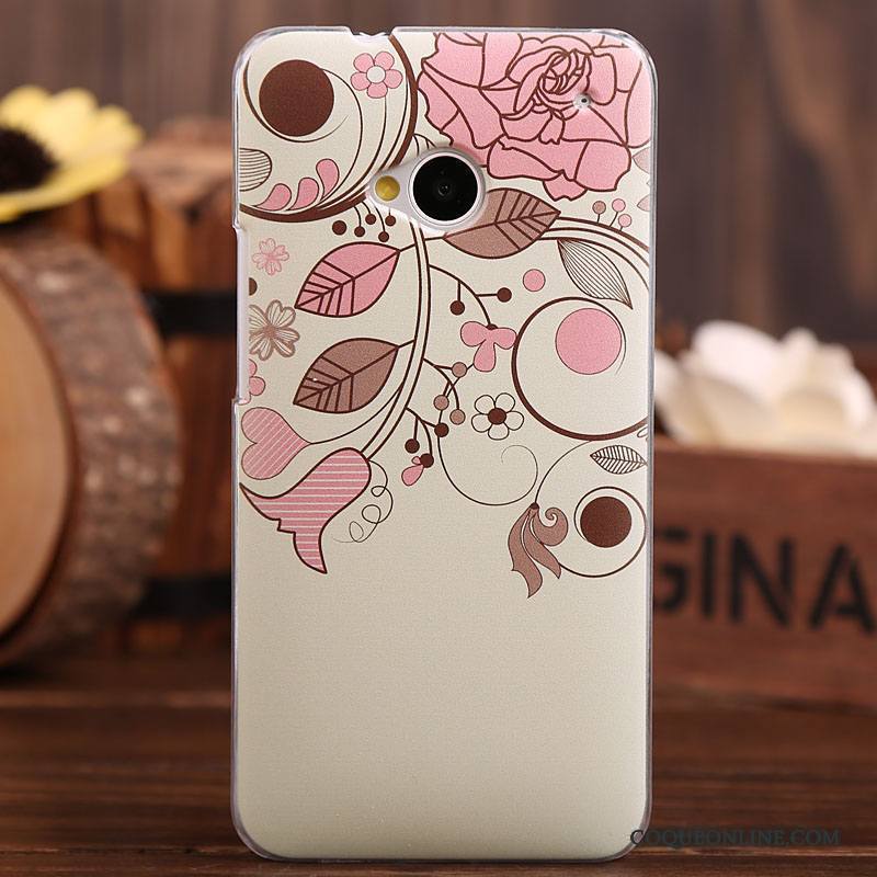 Htc One M7 Peinture Téléphone Portable Étui Protection Coque De Téléphone Rose