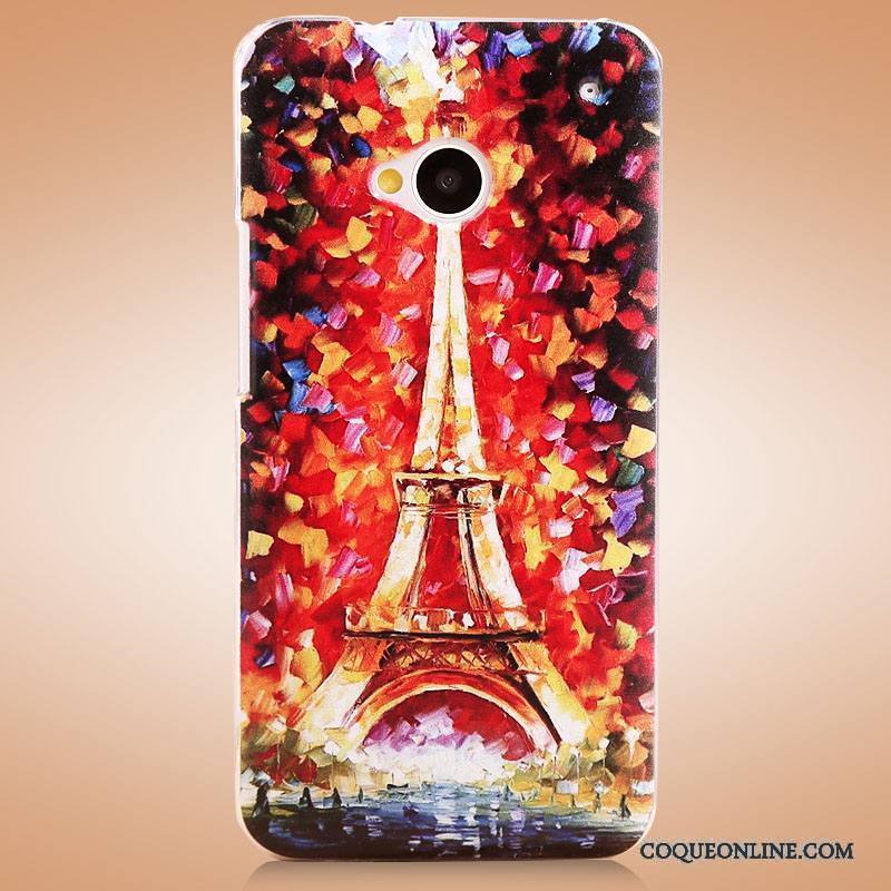 Htc One M7 Protection Téléphone Portable Coque De Téléphone Étui Peinture Rouge