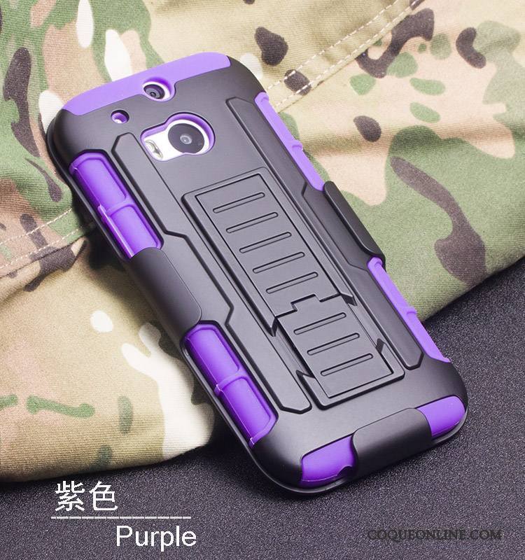 Htc One M8 Armure Violet Étui Très Mince Coque Tendance Incassable