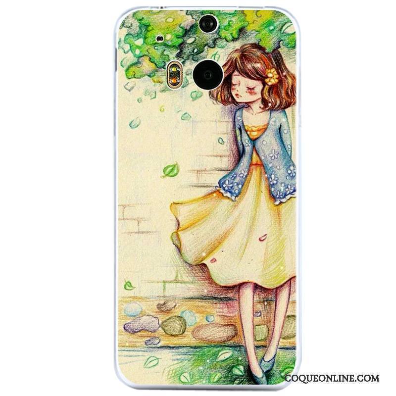 Htc One M8 Coque De Téléphone Dessin Animé Tout Compris Incassable Rose Protection Silicone