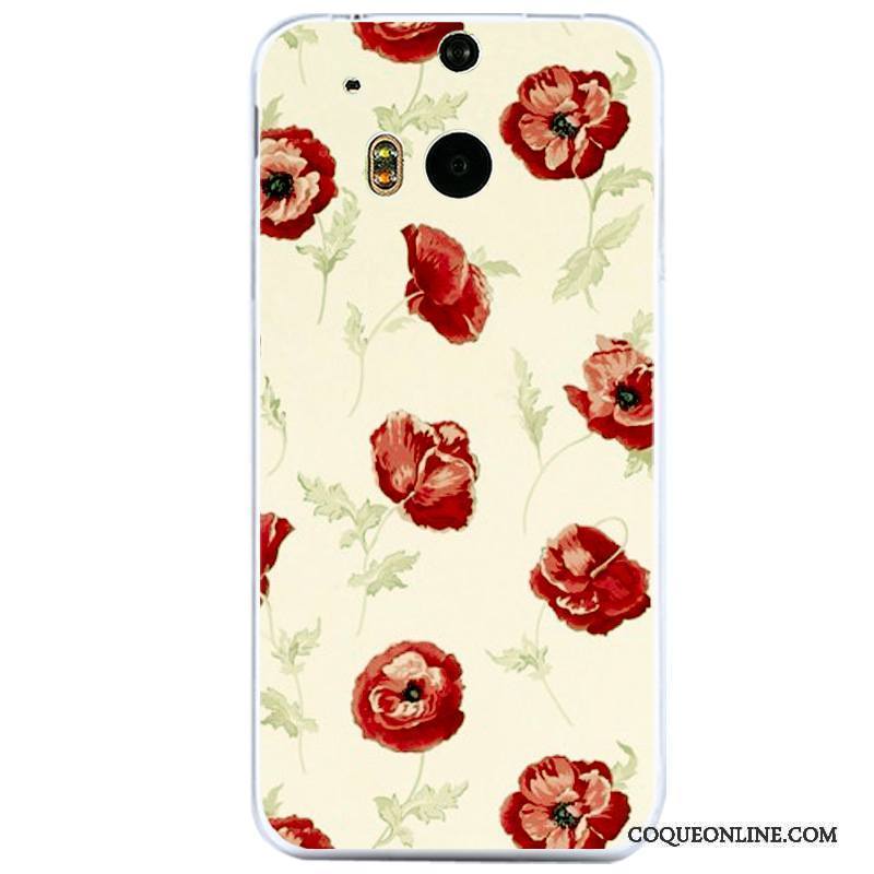 Htc One M8 Coque De Téléphone Dessin Animé Tout Compris Incassable Rose Protection Silicone