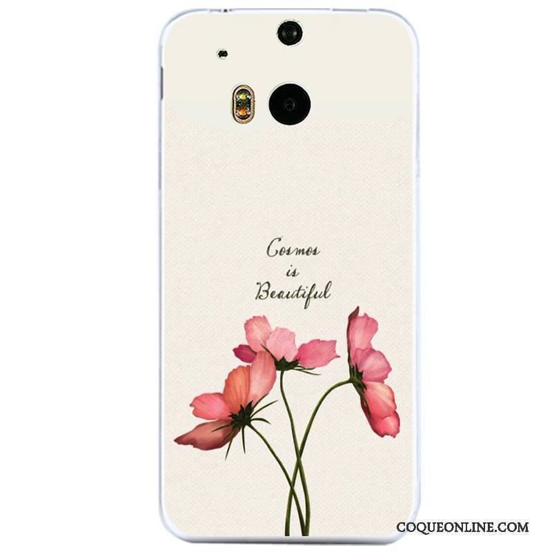 Htc One M8 Coque De Téléphone Dessin Animé Tout Compris Incassable Rose Protection Silicone