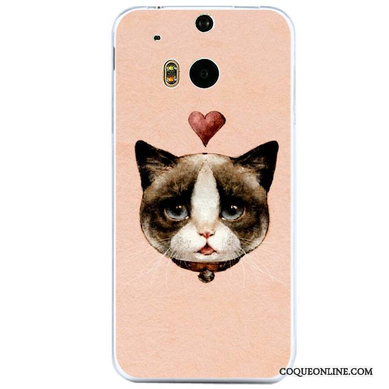 Htc One M8 Coque De Téléphone Dessin Animé Tout Compris Incassable Rose Protection Silicone