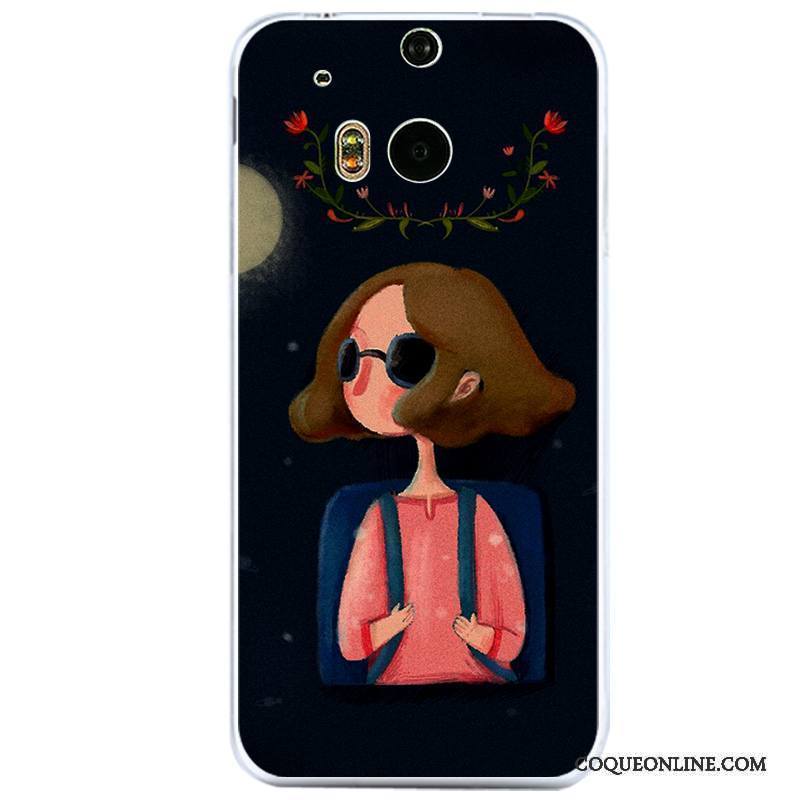 Htc One M8 Coque De Téléphone Dessin Animé Tout Compris Incassable Rose Protection Silicone