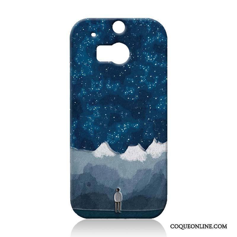 Htc One M8 Coque De Téléphone Dessin Animé Étui Incassable Bleu Difficile Tendance