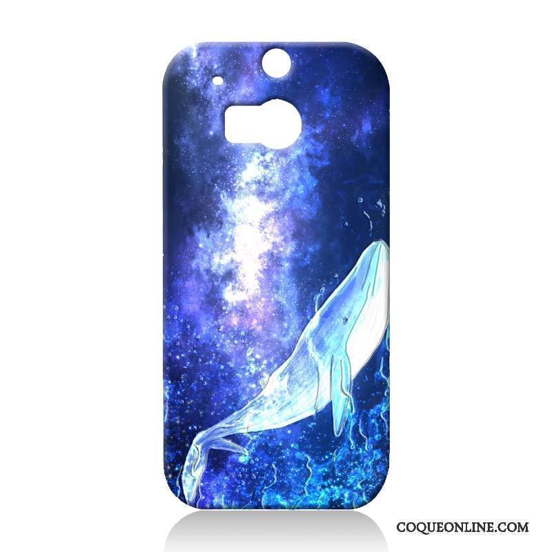 Htc One M8 Coque De Téléphone Dessin Animé Étui Incassable Bleu Difficile Tendance