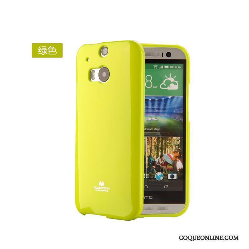 Htc One M8 Coque Jaune Tout Compris Protection Fluide Doux Étui Tendance Très Mince