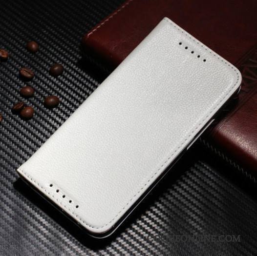 Htc One M8 Housse Cuir Véritable Coque De Téléphone Incassable Simple Téléphone Portable Étui En Cuir