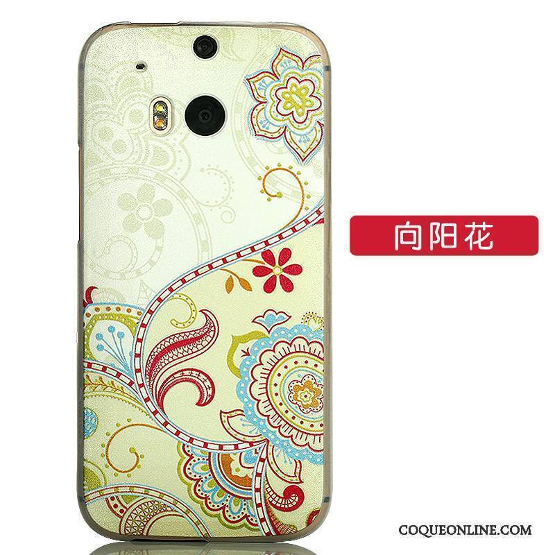 Htc One M8 Multicolore Coque De Téléphone Protection Délavé En Daim Difficile Étui Rouge