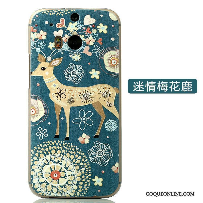 Htc One M8 Protection Charmant Dessin Animé Coque Bleu Étui De Téléphone