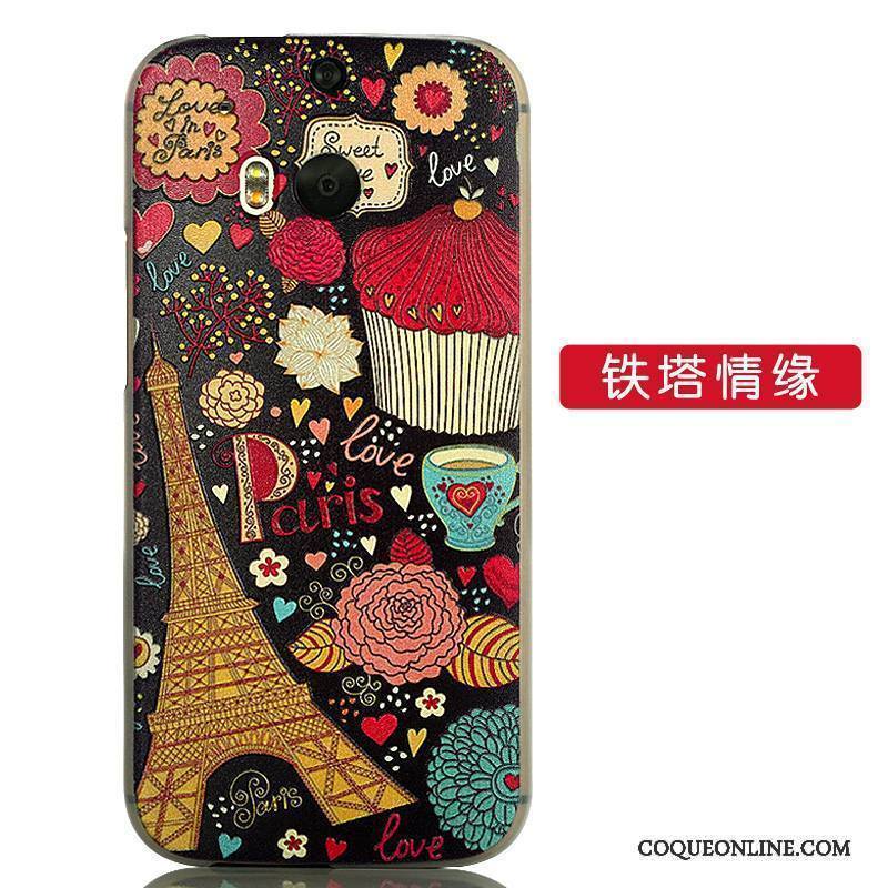 Htc One M8 Protection Charmant Dessin Animé Coque Bleu Étui De Téléphone