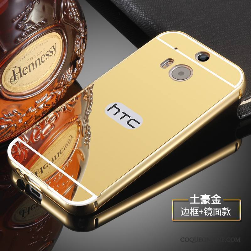 Htc One M8 Étui Coque De Téléphone Membrane Tempérer Argent Métal Protection