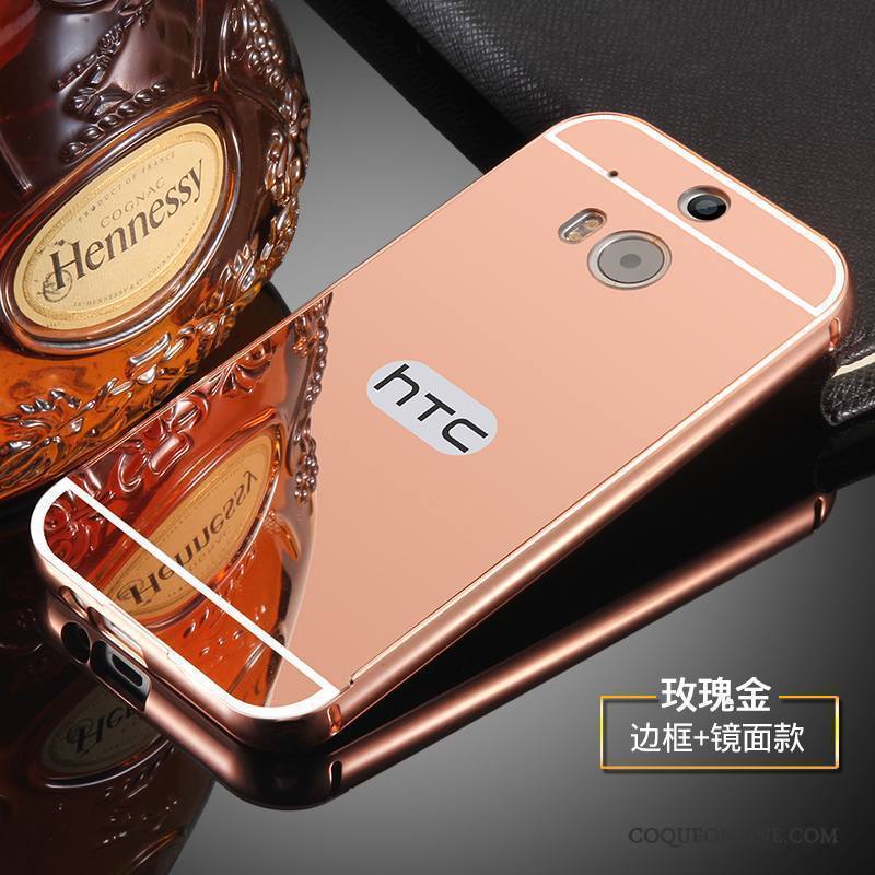 Htc One M8 Étui Coque De Téléphone Membrane Tempérer Argent Métal Protection