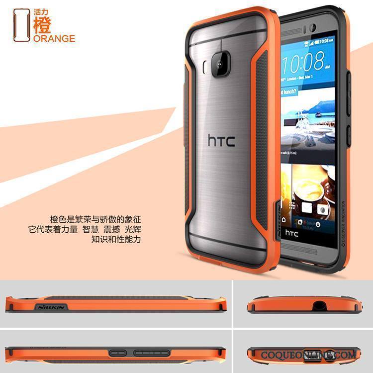 Htc One M9 Coque De Téléphone Or Bleu Protection Téléphone Portable Étui Border